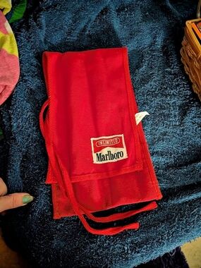 Marlboro Unlimited BBQ Grill Set with Canvas Tool Roll Red Roll-Up Pouch